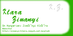 klara zimanyi business card